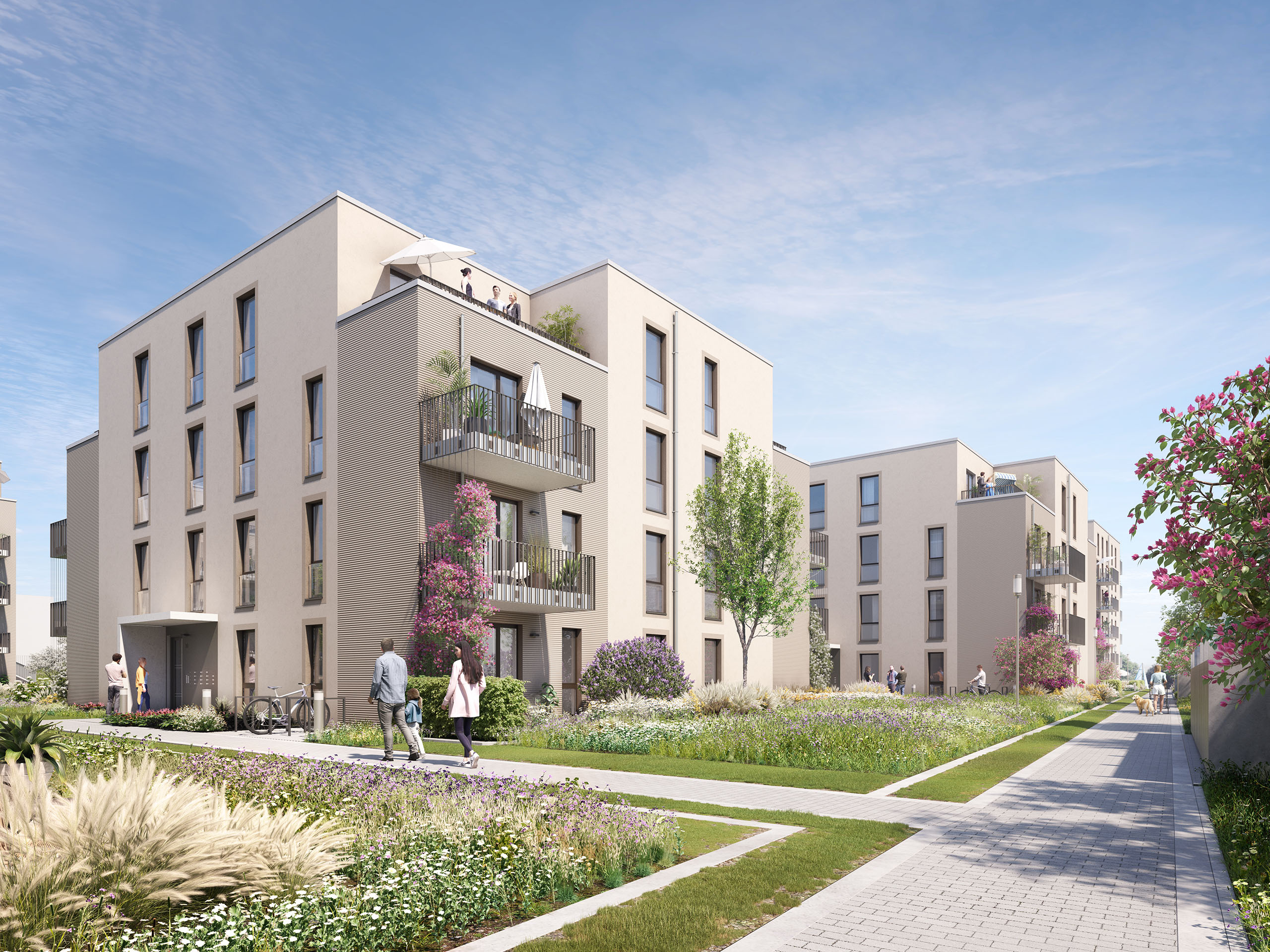 Haus C Visualisierung des Eingangsbereiches